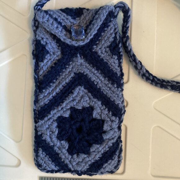 Granny Square Crochet Phone  Shoulder Bag - Hand crafted - Picture 12 of 14